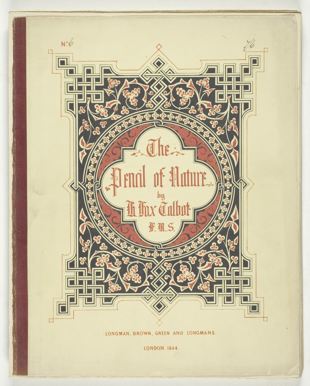 Omslag och text från "The Pencil of Nature", London, 1844 av William Henry Fox Talbot
