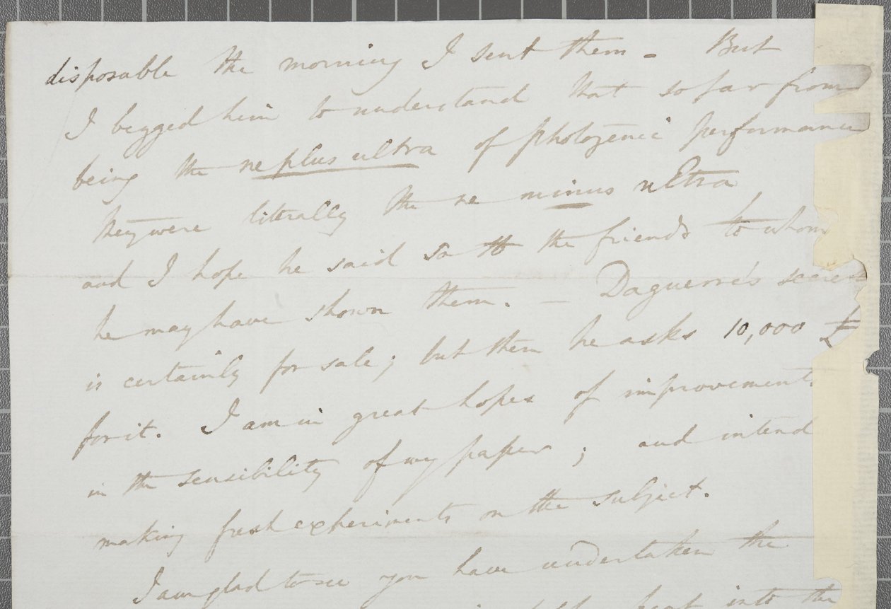 Undertecknat brev från William Henry Fox Talbot till James David Forbes, 1839 av William Henry Fox Talbot