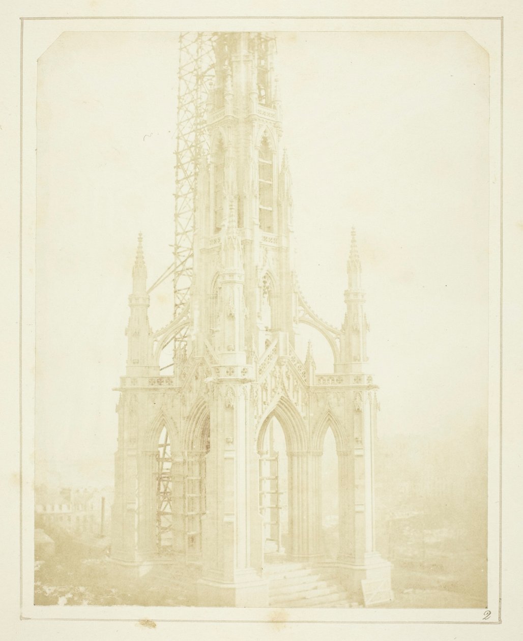 Sir Walter Scotts monument, Edinburgh, såsom det såg ut i oktober 1844, när det nästan var färdigt av William Henry Fox Talbot