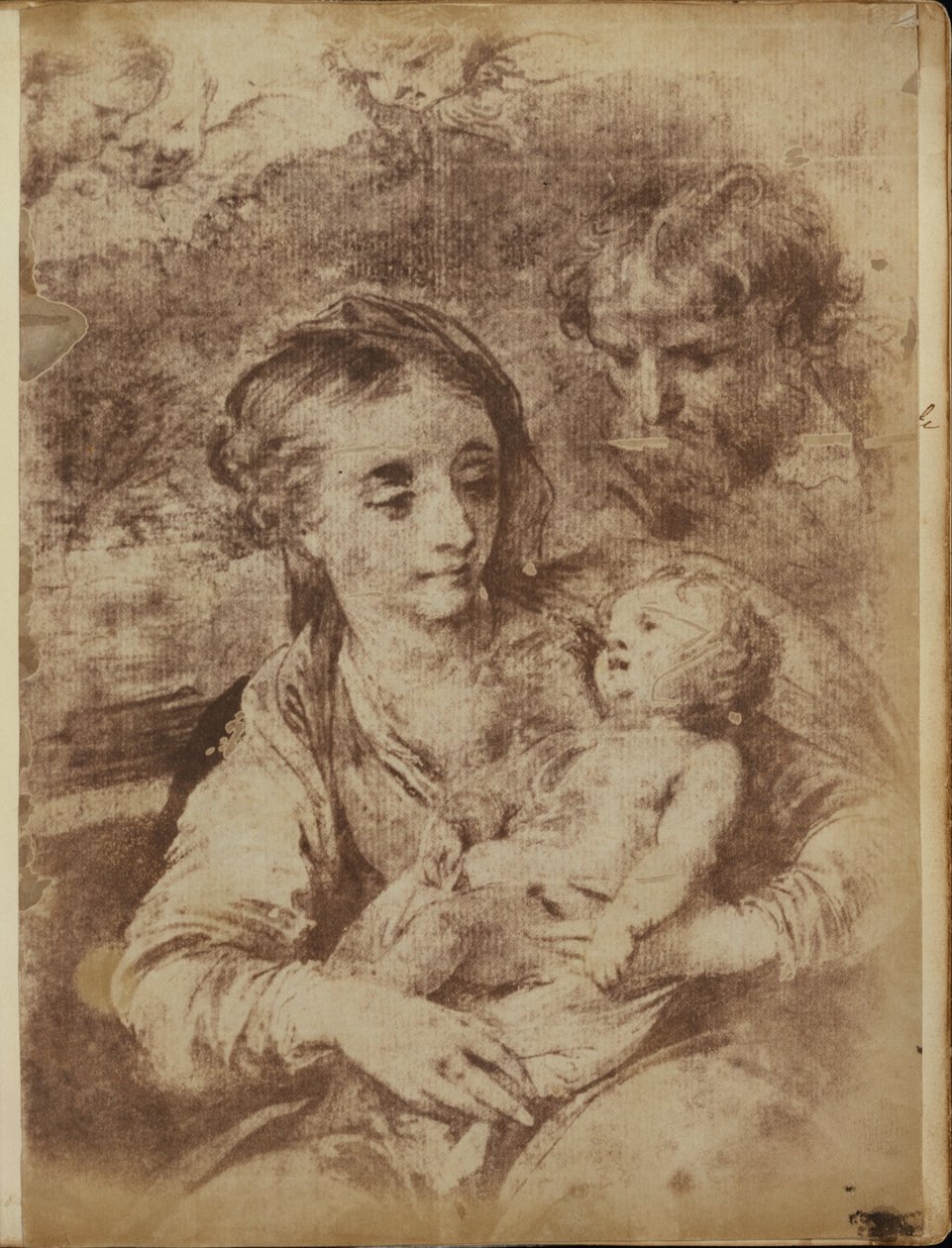 Den heliga familjen med tre keruber av William Henry Fox Talbot