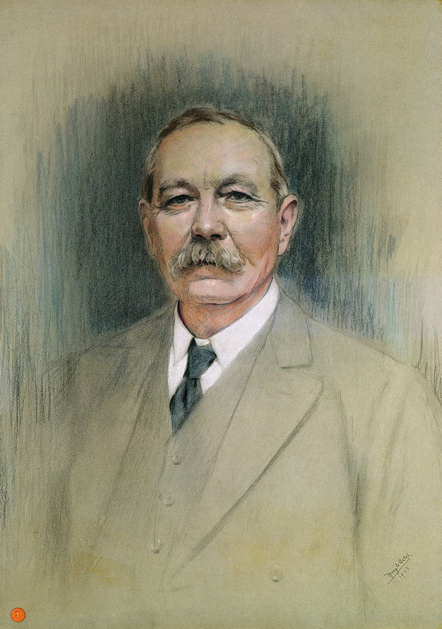Porträtt av Sir Arthur Conan Doyle (pastell på papper) av William Henry Gates