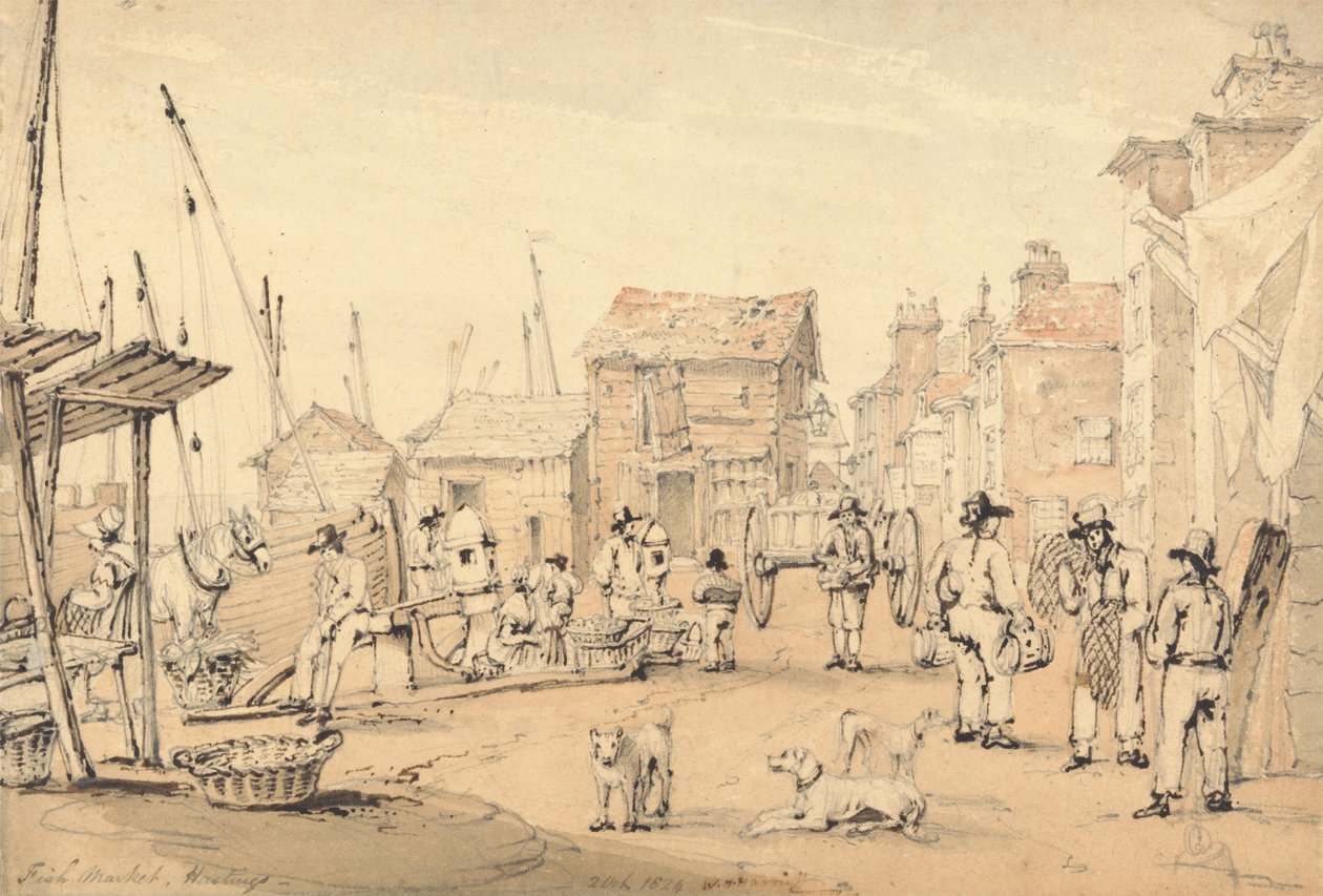 Fiskmarknad, Hastings av William Henry Harriott