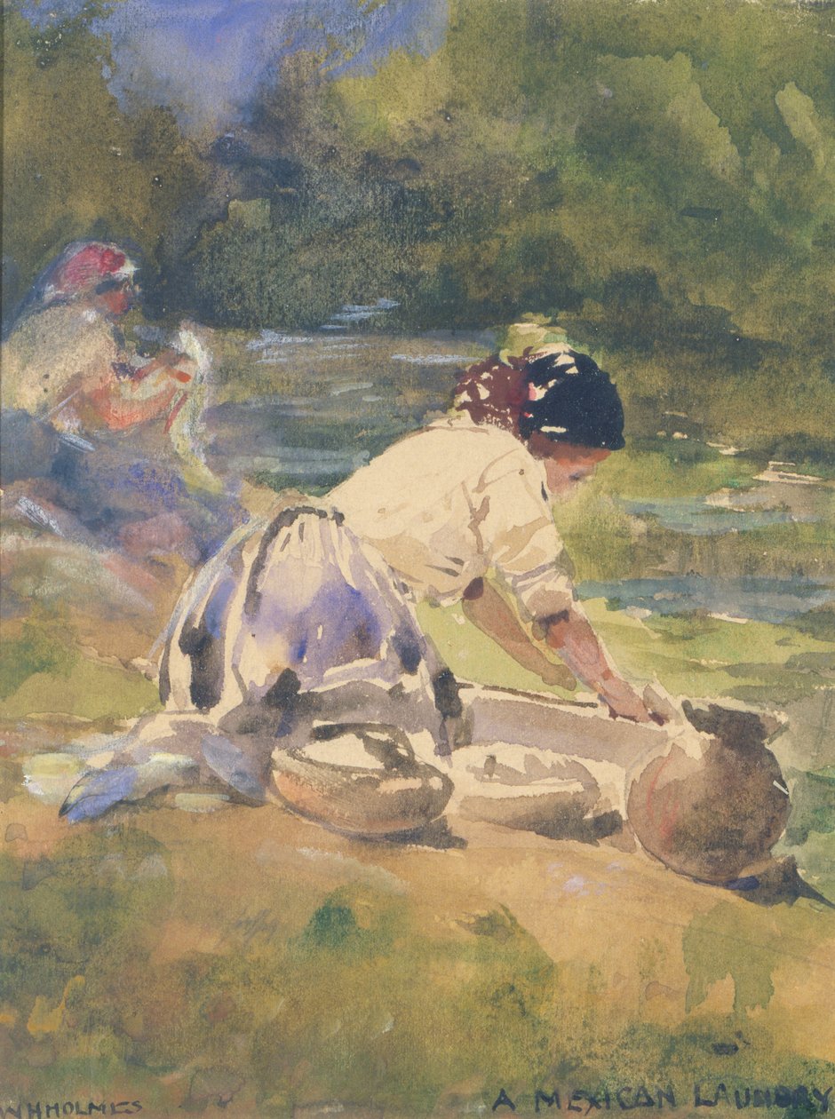 En mexikansk tvättstuga, 1895. av William Henry Holmes