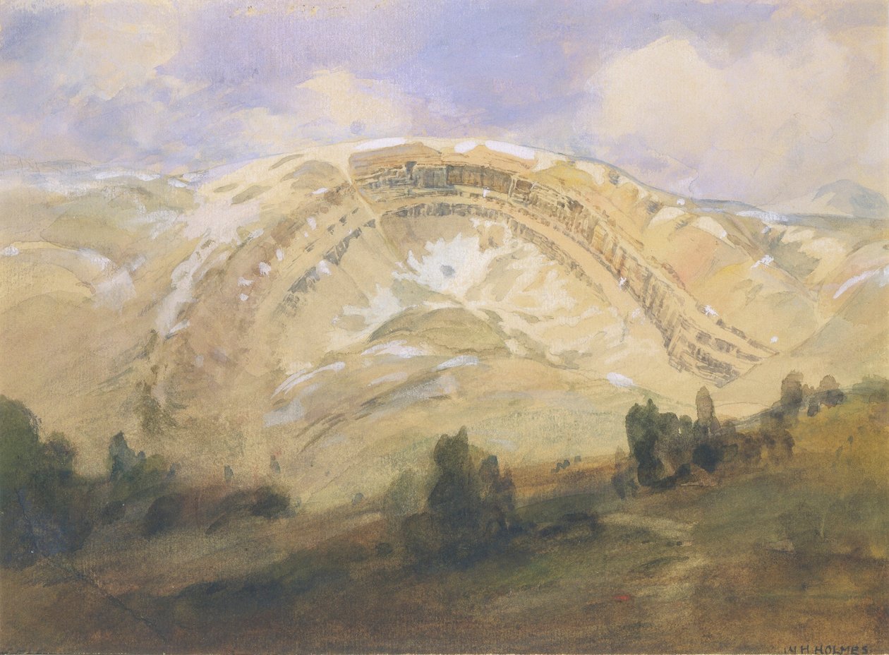 Veckade skikt, en stor geologisk båge, Colorado av William Henry Holmes
