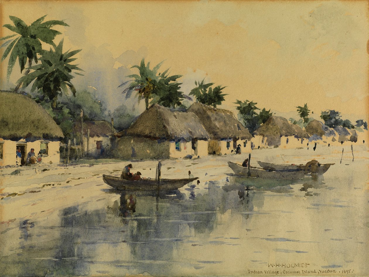 Indian Village, ön Cozumel, Yucatan av William Henry Holmes