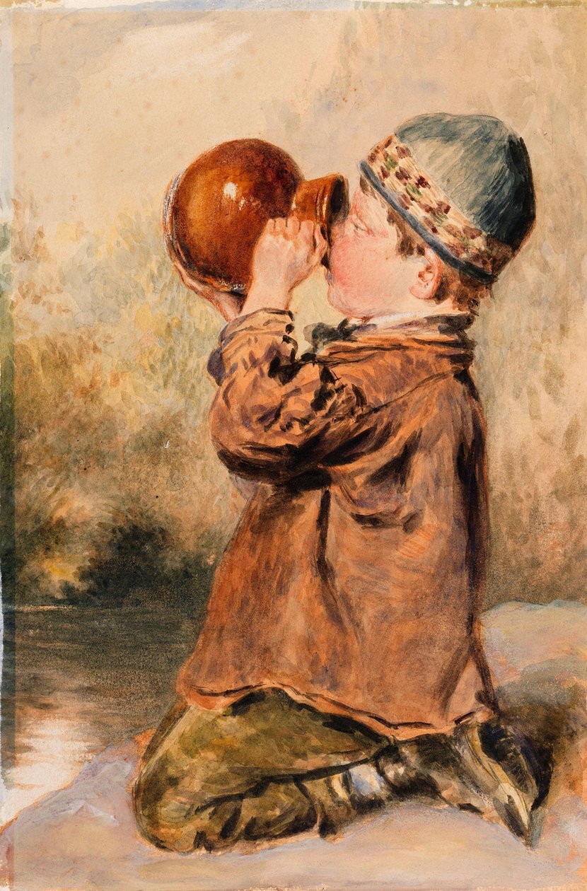 En pojke som dricker av William Henry Hunt
