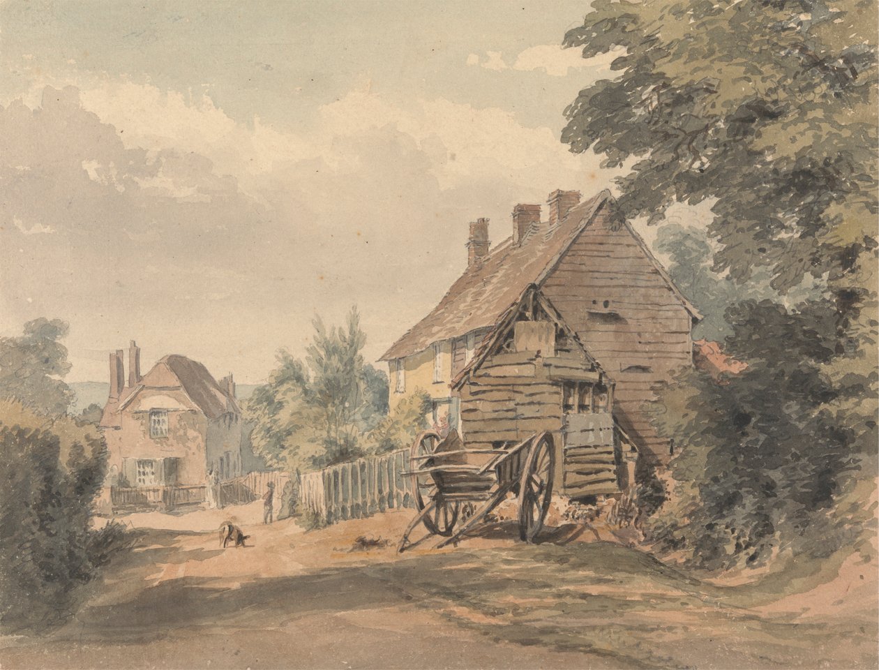 En gata i en by på landet av William Henry Hunt