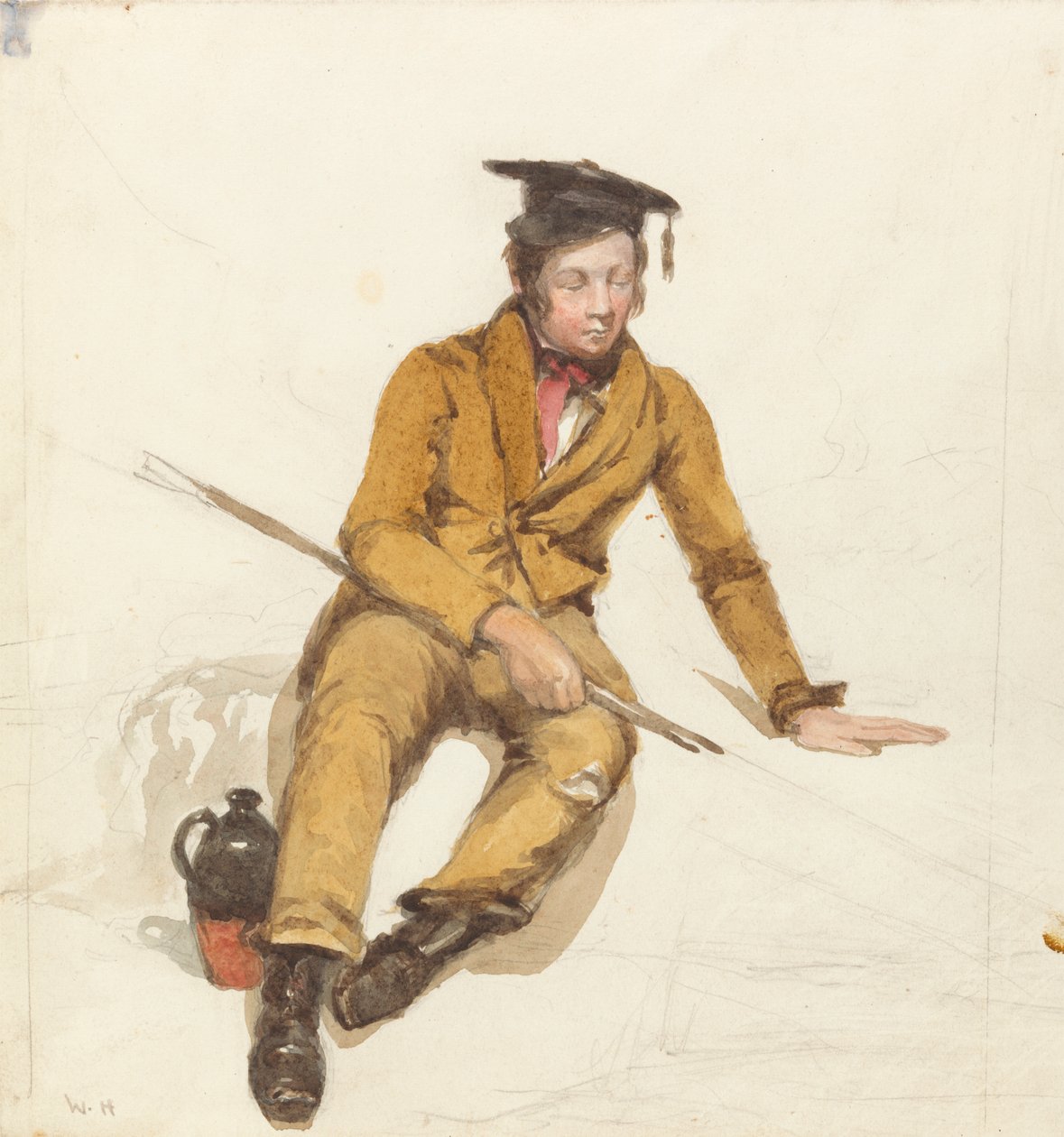 En ung lärd fiskar av William Henry Hunt