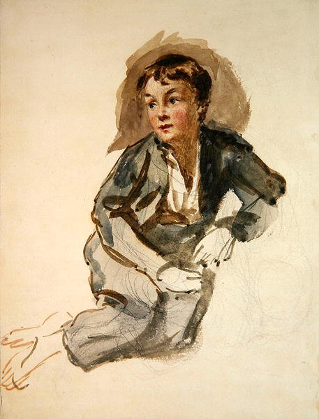 An Urchin (penna och akvarell på papper) av William Henry Hunt