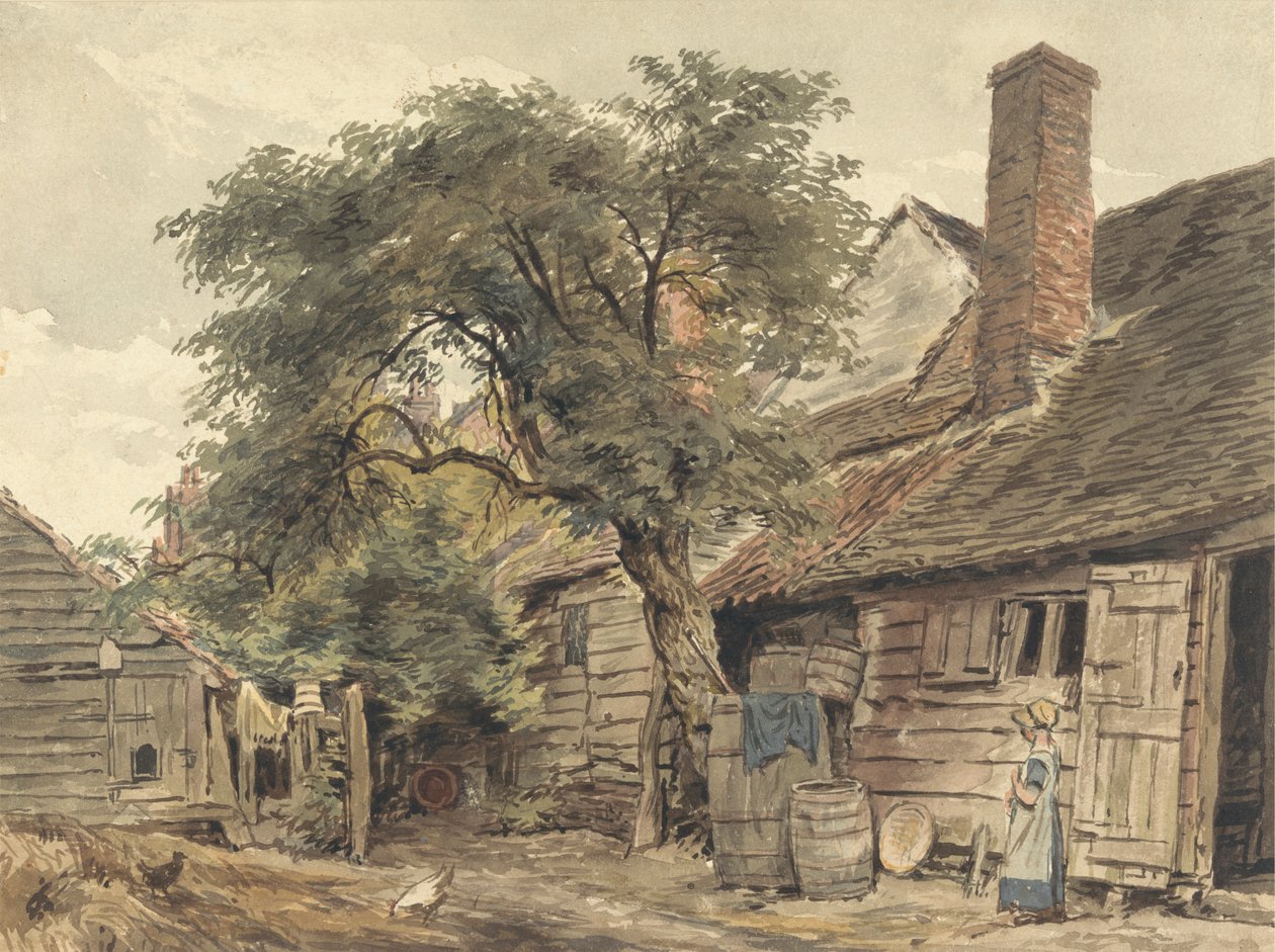 Bakgård till en stuga av William Henry Hunt