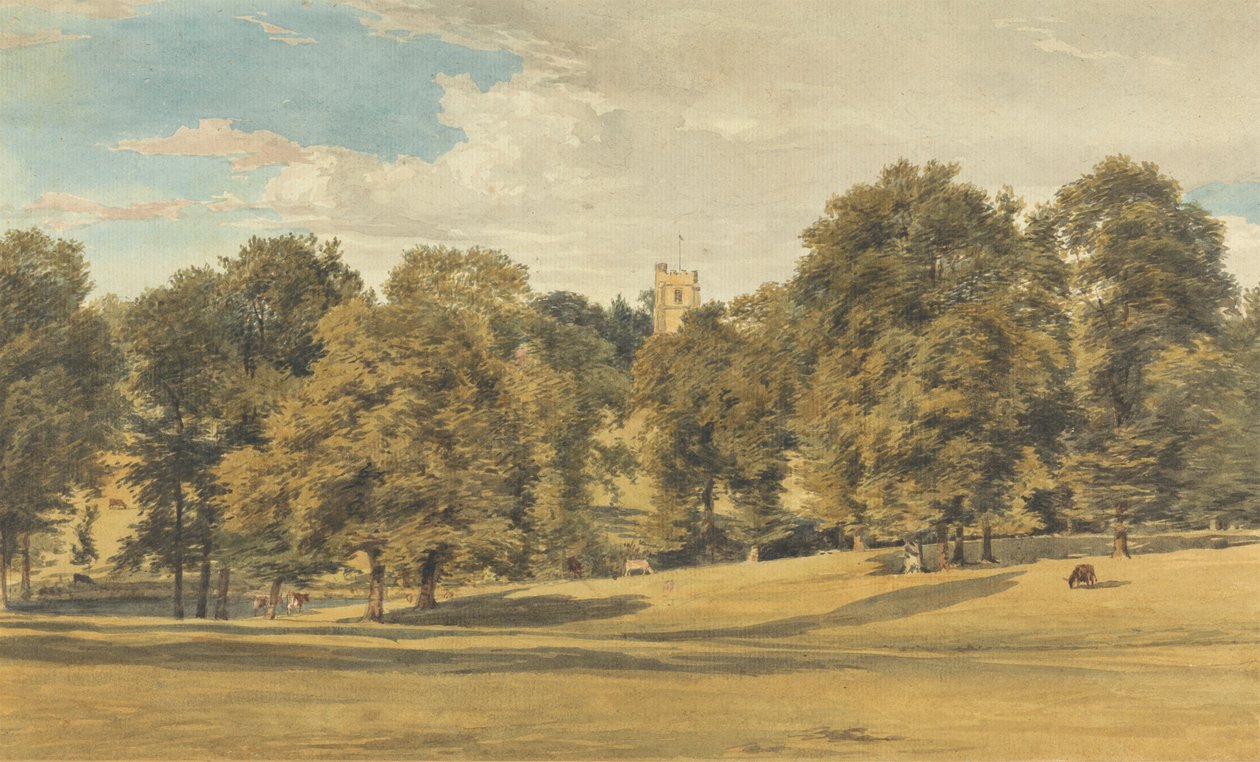 Bushey Church från sydväst av William Henry Hunt
