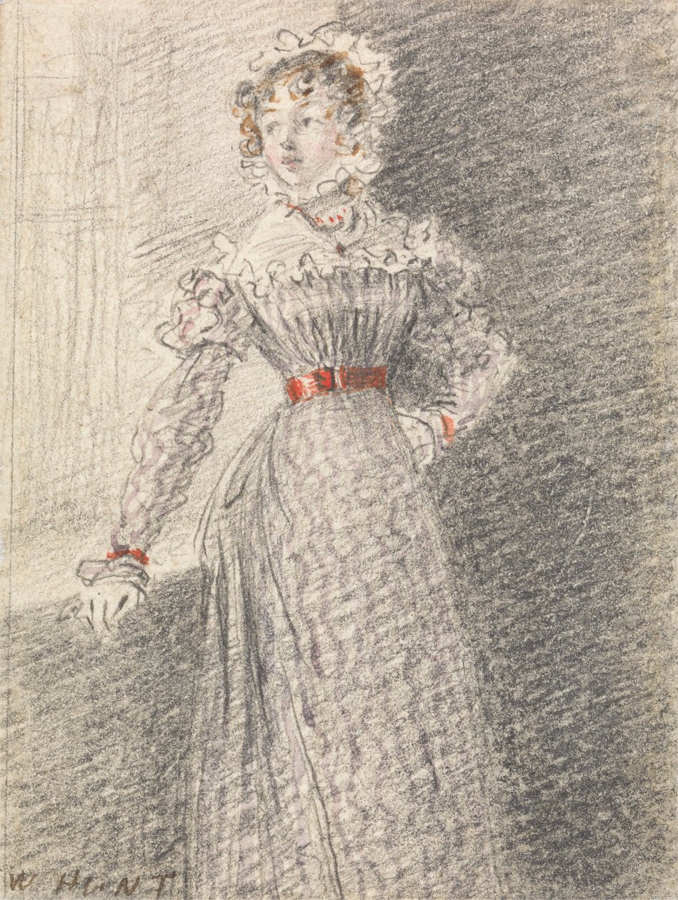 Flicka med rött bälte av William Henry Hunt