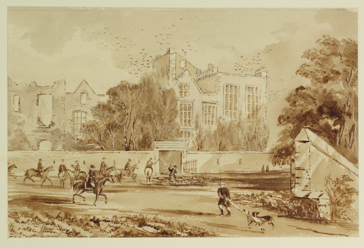 Hardwick Old Hall (akvarell på papper) av William Henry Hunt