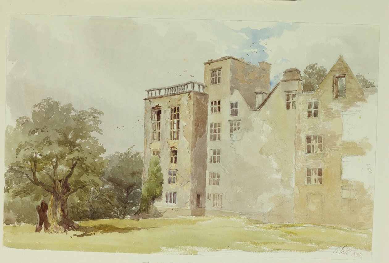 Hardwick Old Hall (akvarell på papper) av William Henry Hunt