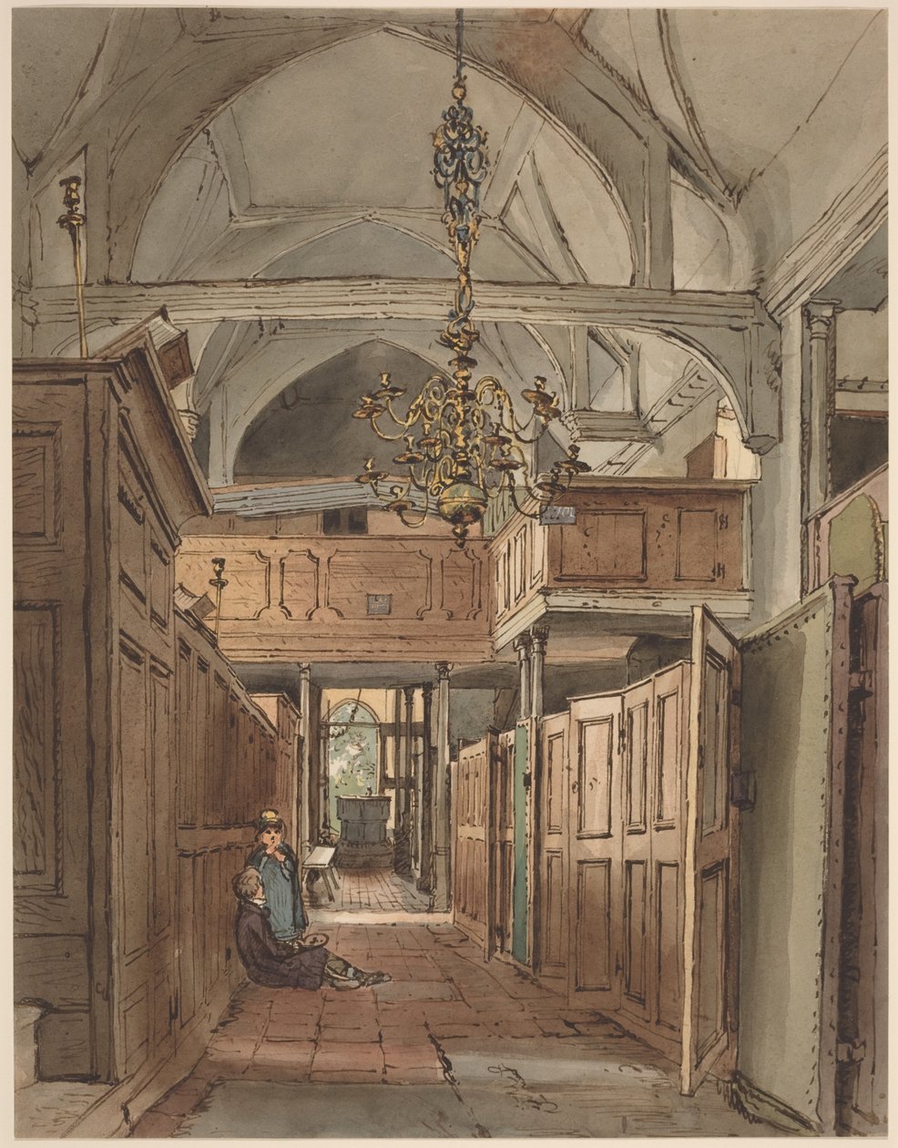 Interiören i Bushey-kyrkan av William Henry Hunt