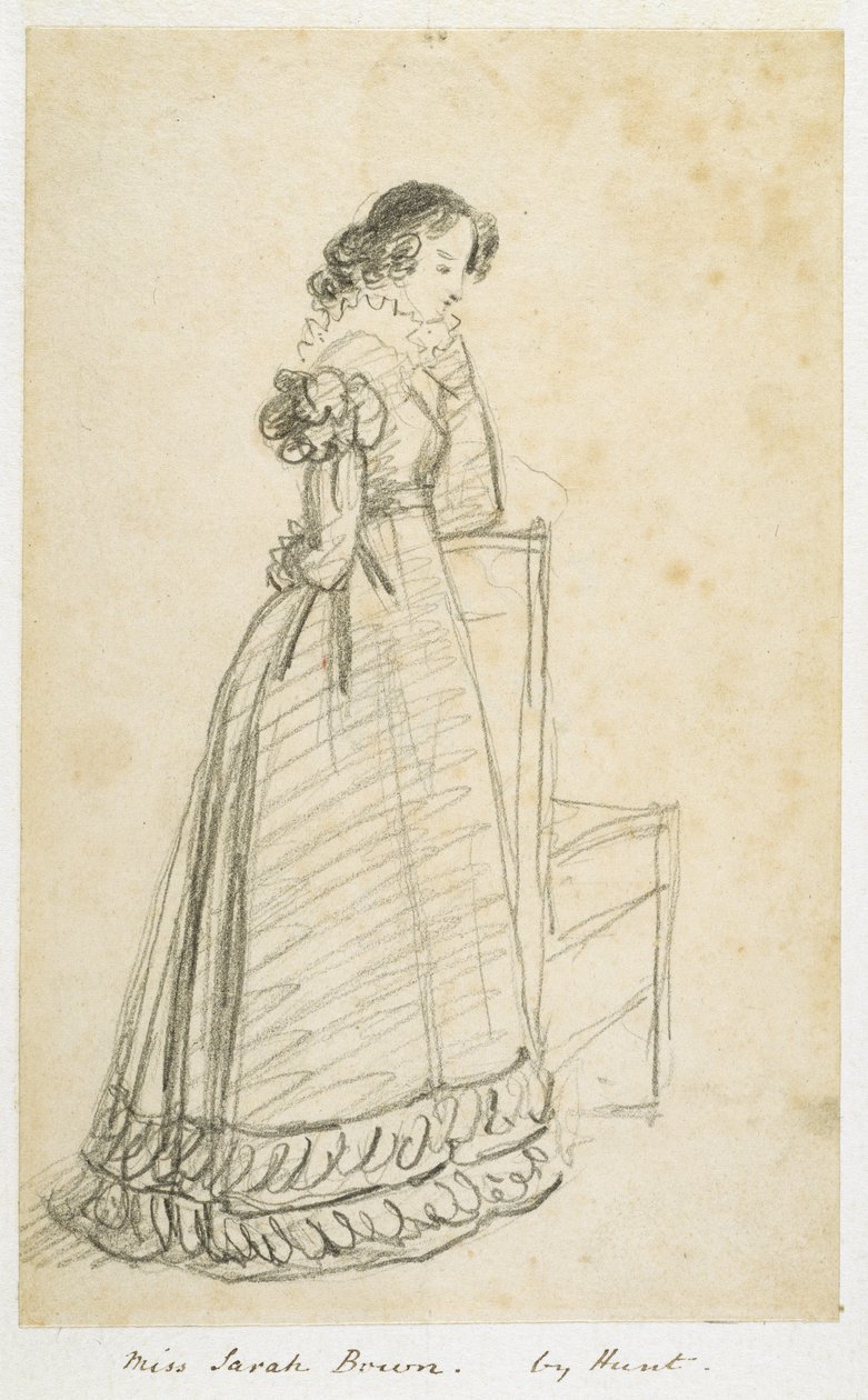Miss Sarah Bown, senare hustru till Sir Joseph Paxton (penna på papper) av William Henry Hunt