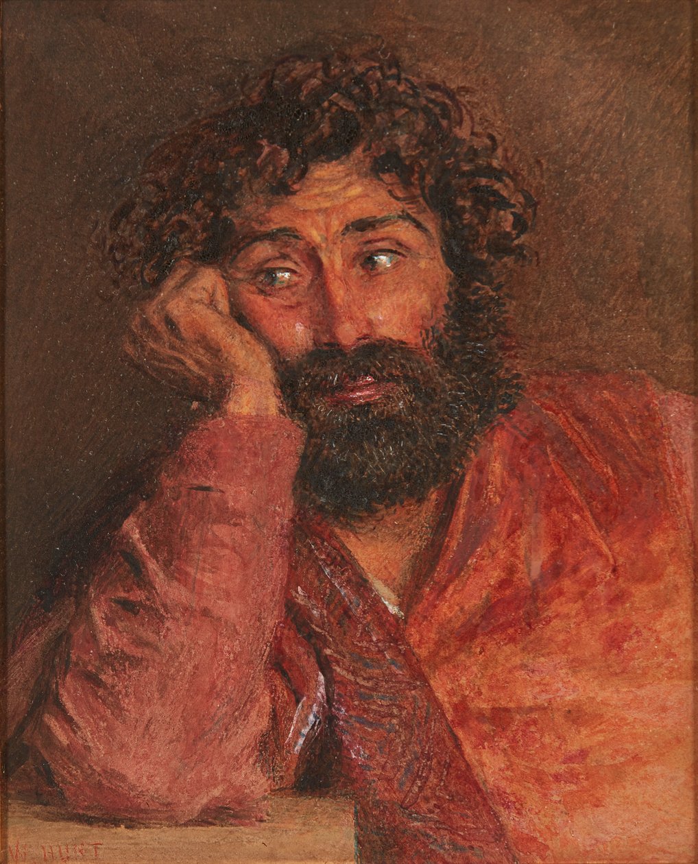 Porträtt av en man (akvarell) av William Henry Hunt