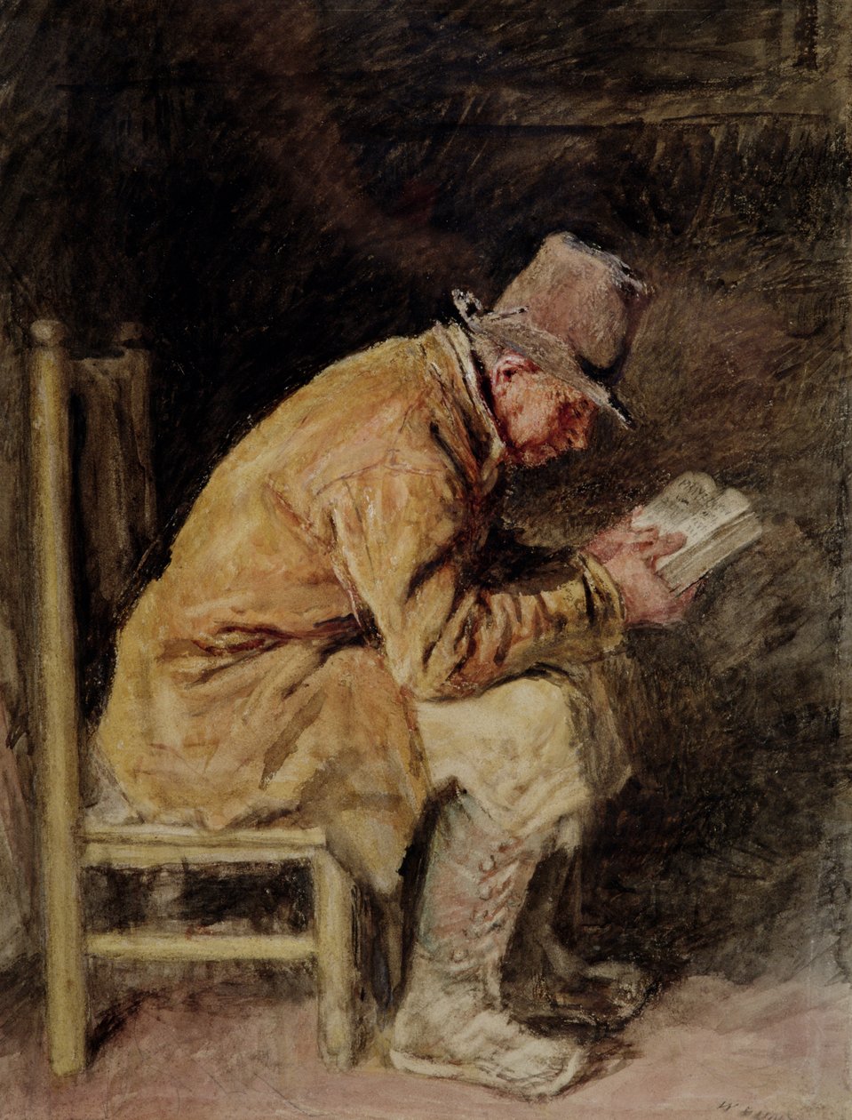 Studie av en landsmans läsning av William Henry Hunt