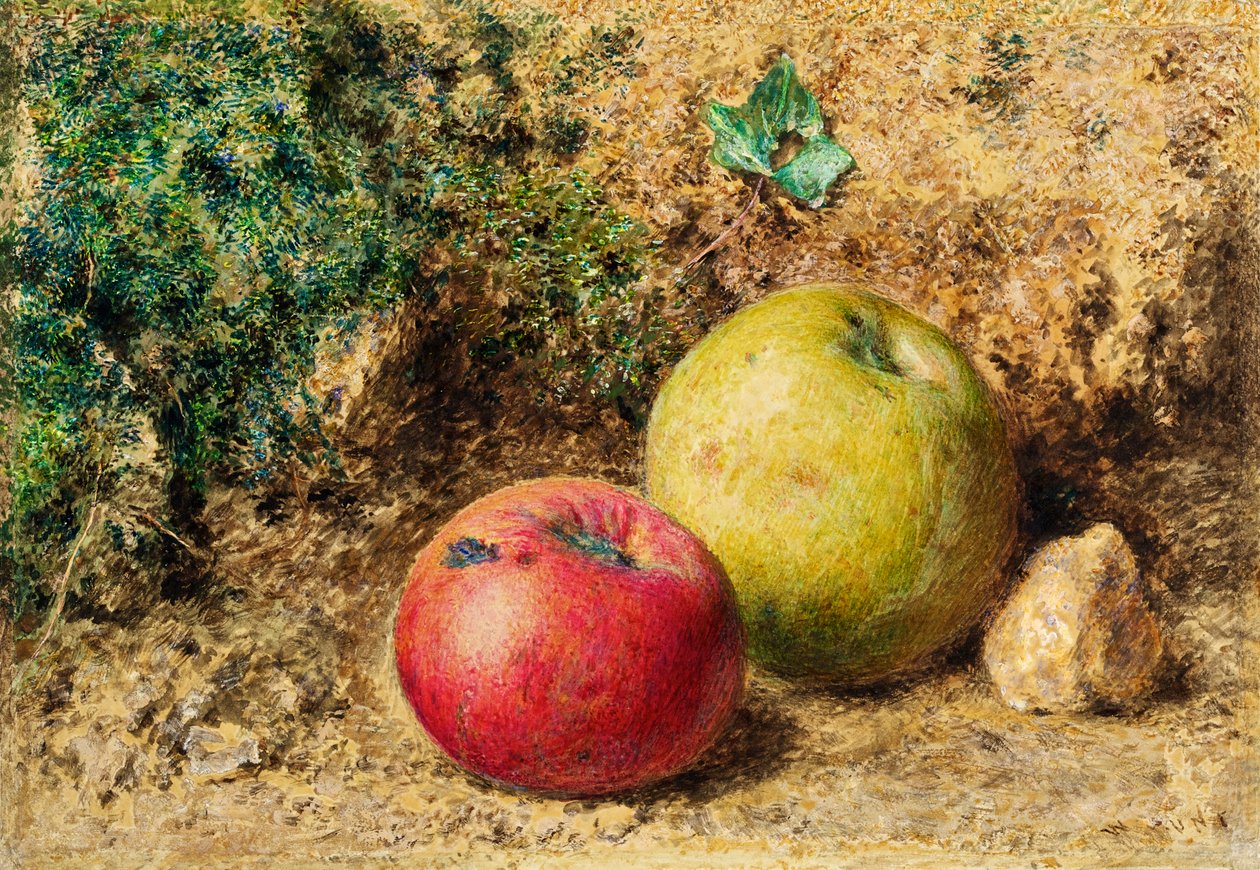 Kontrasten - röda och gröna äpplen, c.1860 av William Henry Hunt