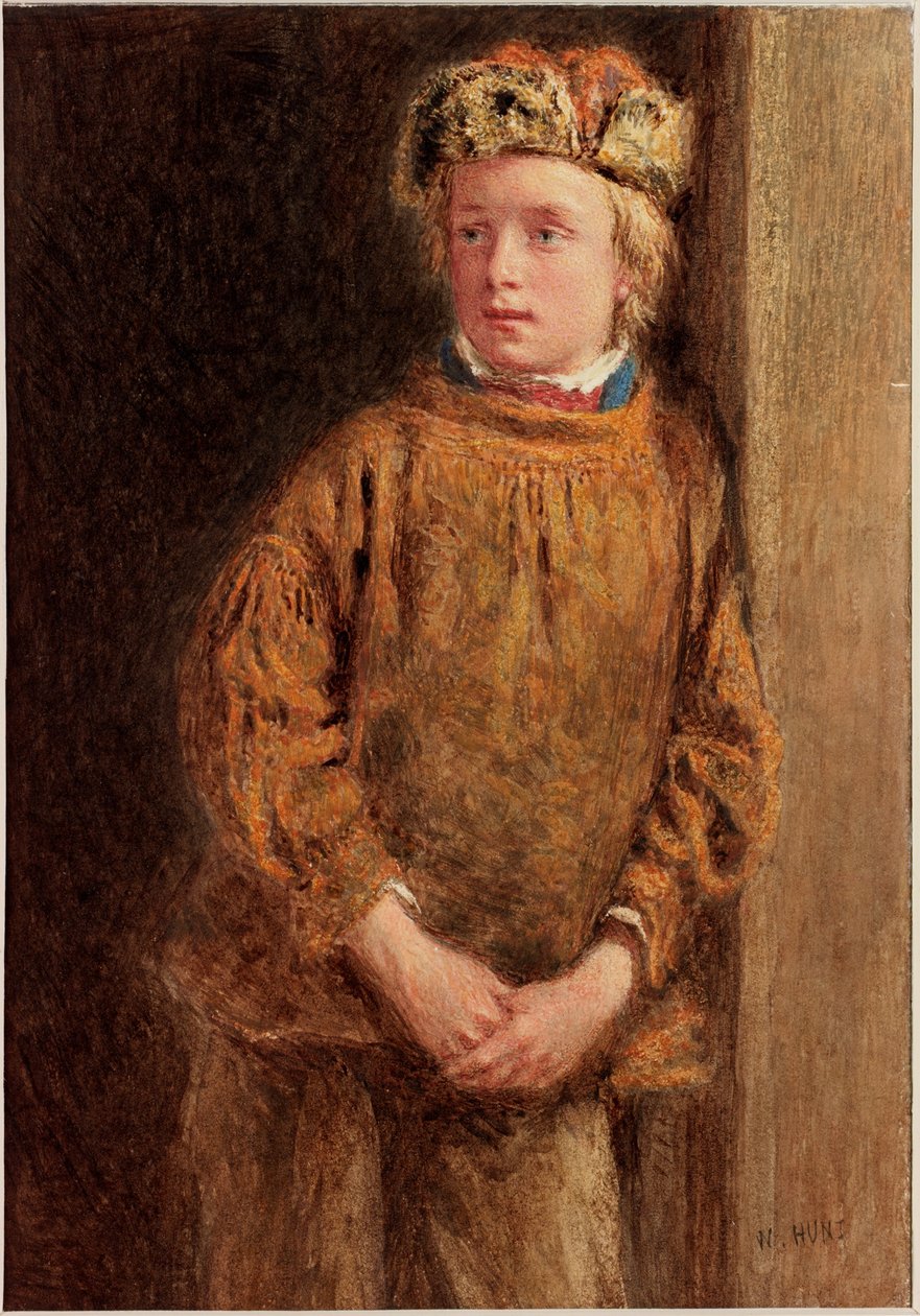Fiskarpojken (bc och wc på vävpapper) av William Henry Hunt