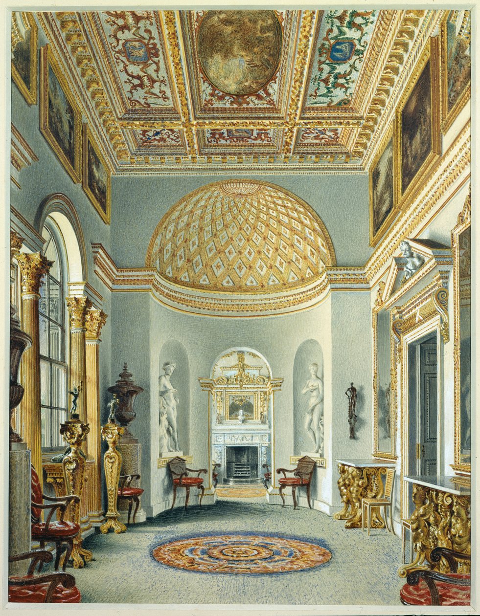 The Gallery, Chiswick House (akvarell på papper) av William Henry Hunt