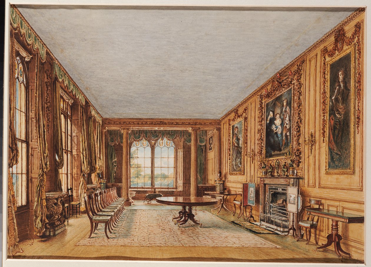 The Winter Dining Room av Earl of Essex i Cassiobury, 1821 av William Henry Hunt