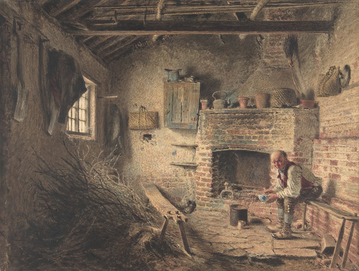 Vedhuggarens frukost Kvistsamlarens måltid, ca. 1832-34. av William Henry Hunt