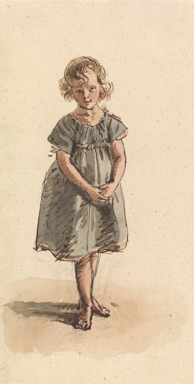 Ung flicka som står barfota av William Henry Hunt