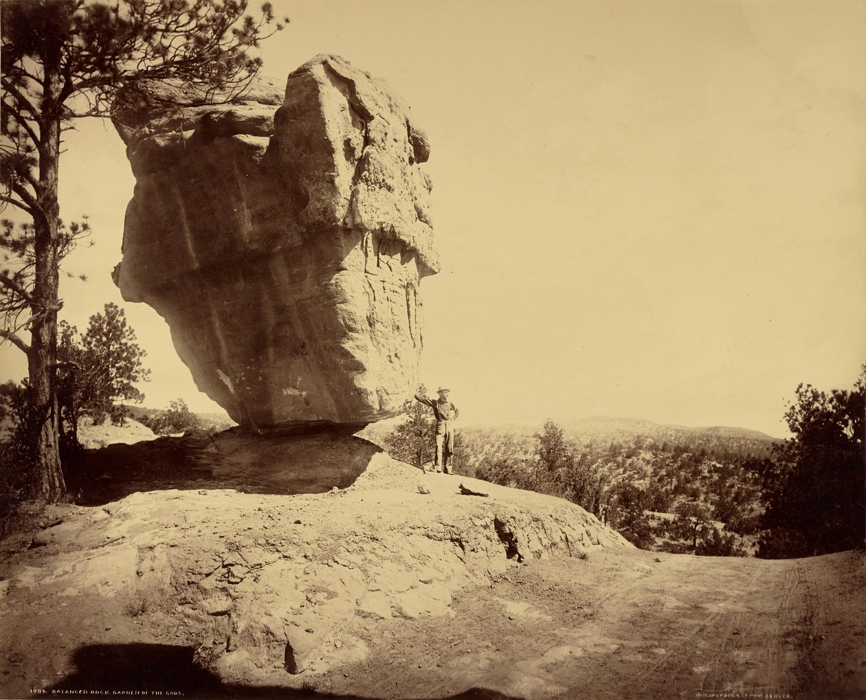 Balanserad klippa, Garden of the Gods, Colorado av William Henry Jackson