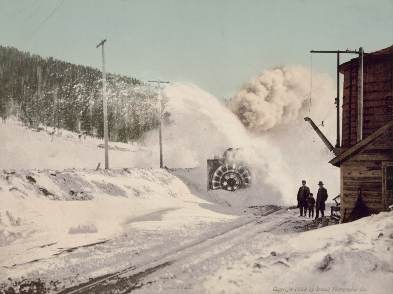 Colorado snöplog på Colorado Midland Railroad vid Hagerman Pass av William Henry Jackson