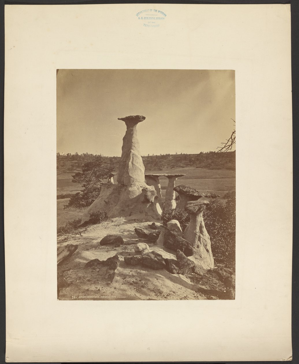 Eroderade sandstenar, Monument Park, Colorado av William Henry Jackson