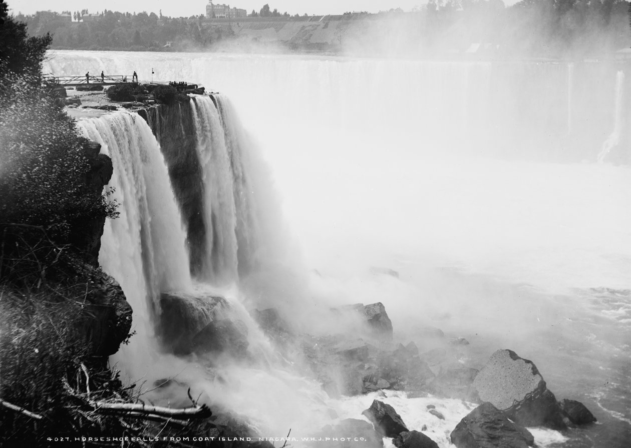 Horseshoe Falls från Goat Island, Niagara, ca 1880-97 av William Henry Jackson