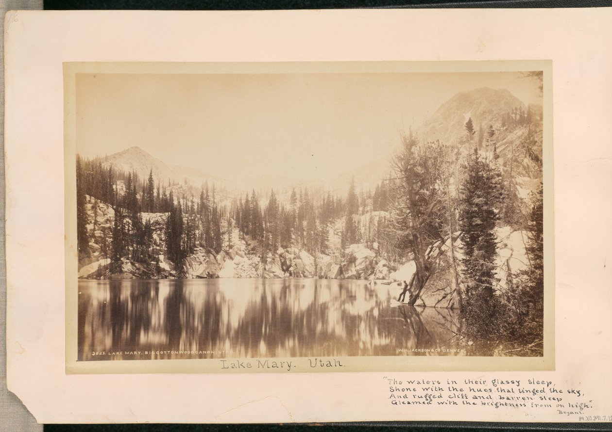 Lake Mary. Big Cottonwood Canyon. Utah av William Henry Jackson