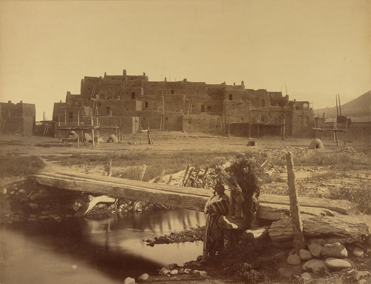 Pueblo de Taos, norra New Mexico, Denver and Rio Grande Railway av William Henry Jackson