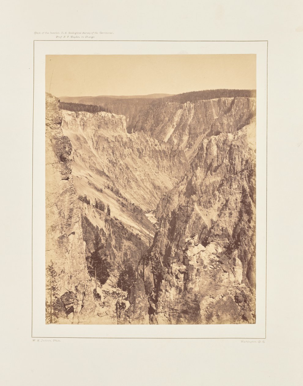 Grand Canyon, en engelsk mil nedanför fallen av William Henry Jackson
