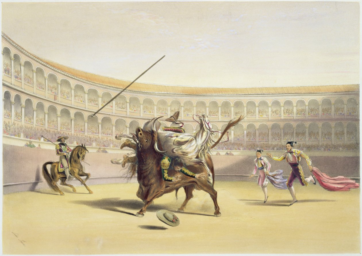 Tjuren kastar Picador och häst, 1865 av William Henry Lake Price