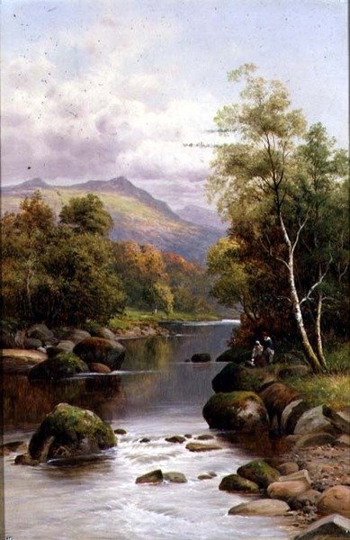 Kväll på Glaslyn, norra Wales av William Henry Mander