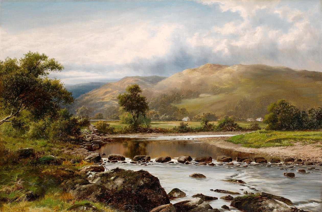 Stepping Stones i Bettws-y-Coed, norra Wales av William Henry Mander
