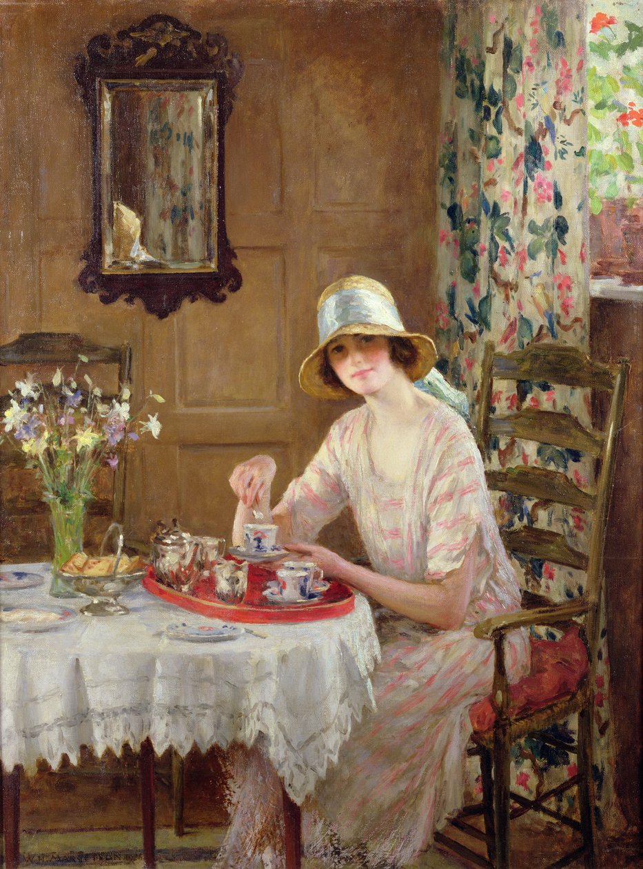Afternoon Tea (olja på duk) av William Henry Margetson