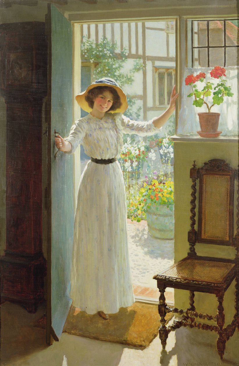 By the Cottage Door (olja på duk) av William Henry Margetson