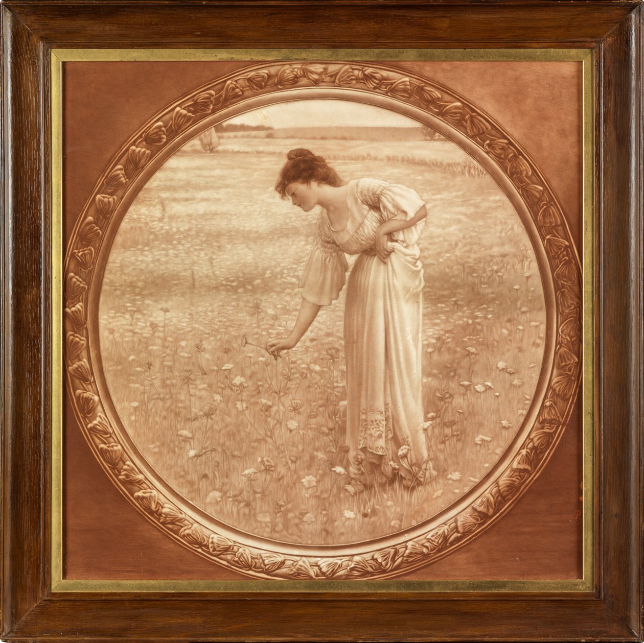 Flowers of the Field (fotografisk reproduktion tryckt i sepia) av William Henry Margetson