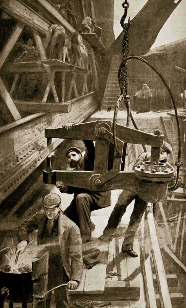 Hydraulisk nitning på Forth Bridge av William Henry Margetson