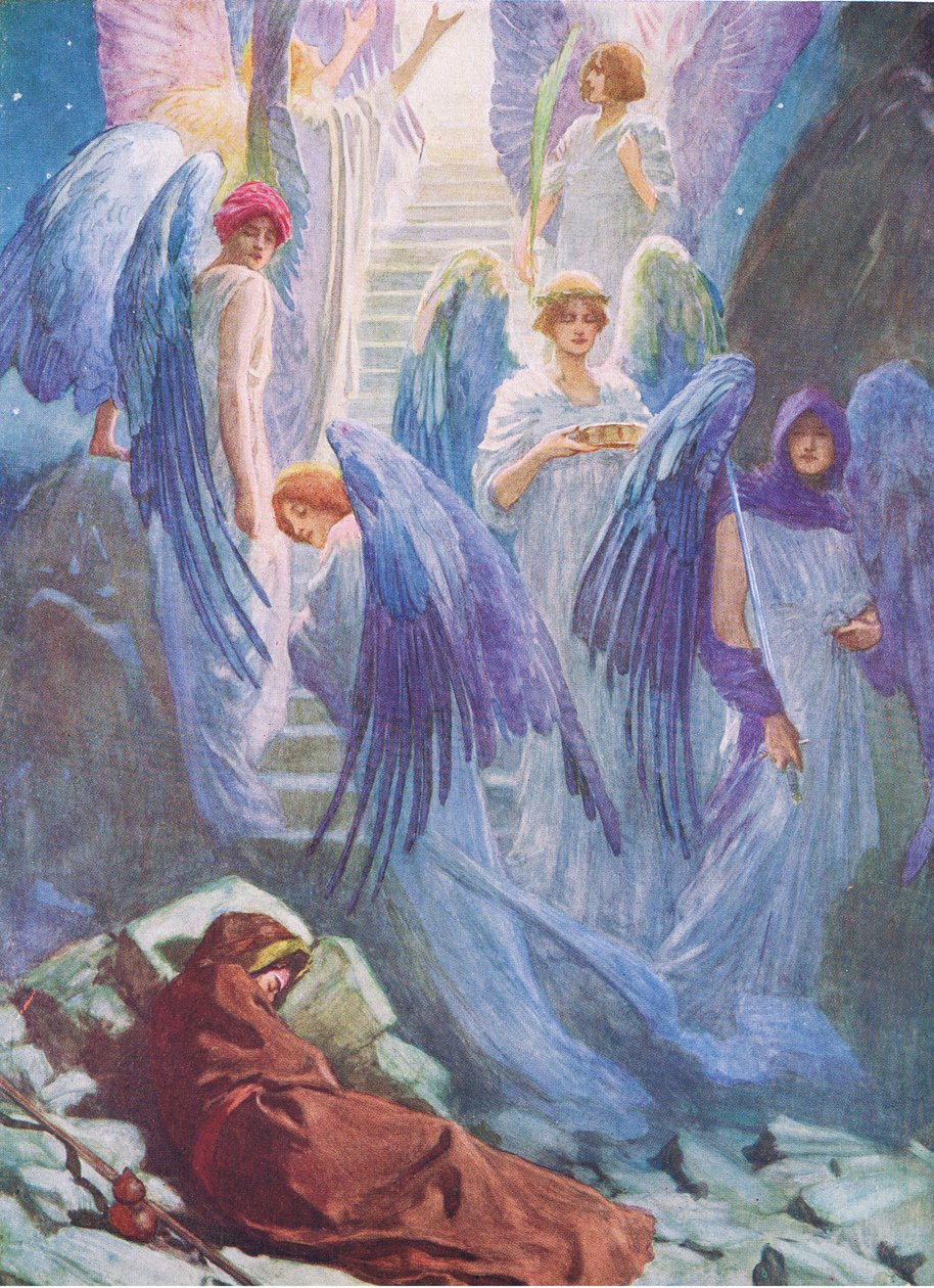 Jacobs dröm, från The Bible Picture Book utgiven av Thomas Nelson, c.1950 av William Henry Margetson