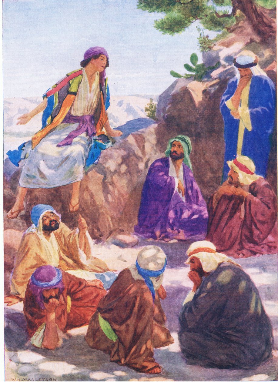 Joseph berättar om sin dröm, från The Bible Picture Book utgiven av Thomas Nelson, c.1950 av William Henry Margetson