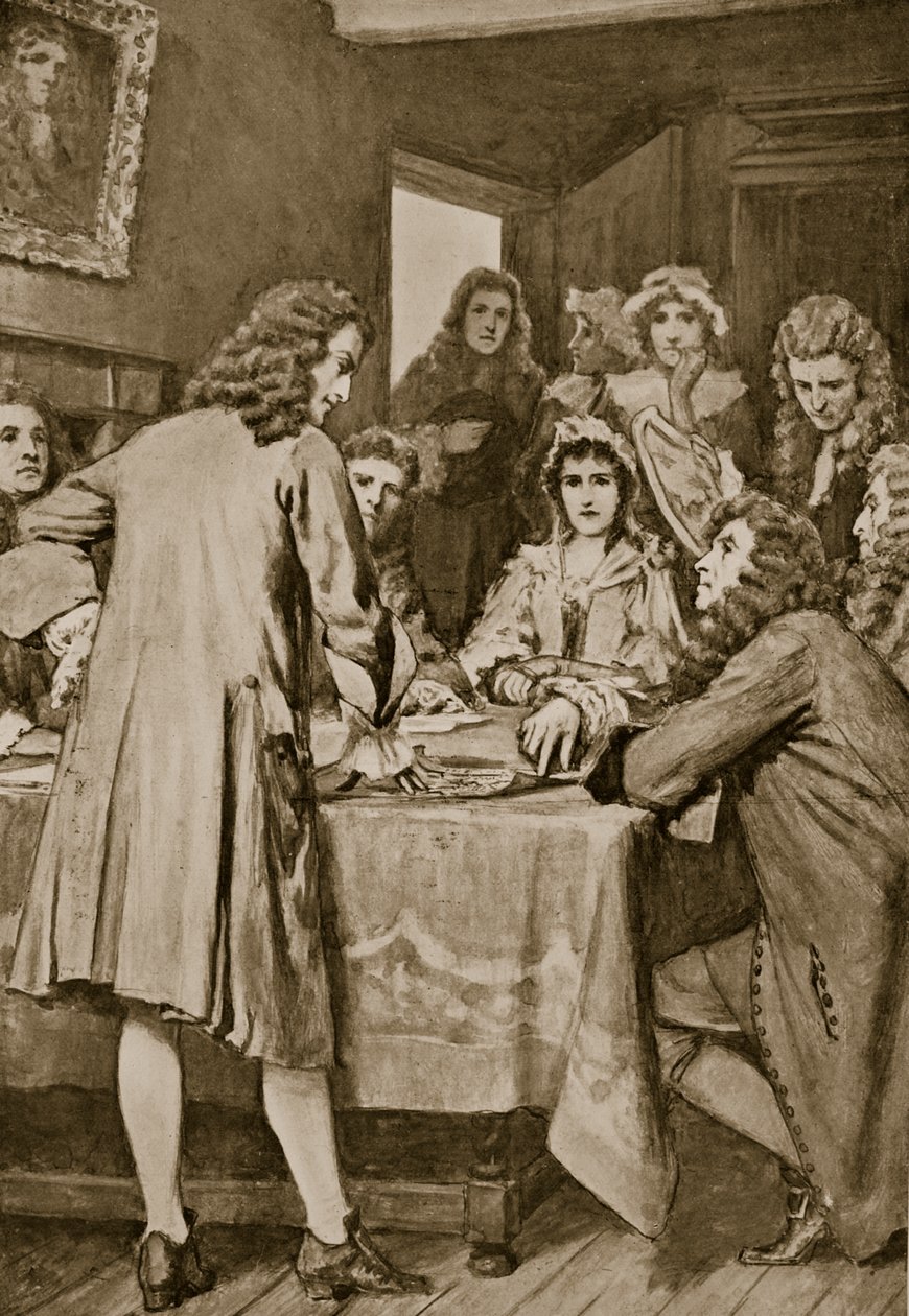 Paterson förklarar Darien Scheme i Edinburgh, 1694, illustration från 