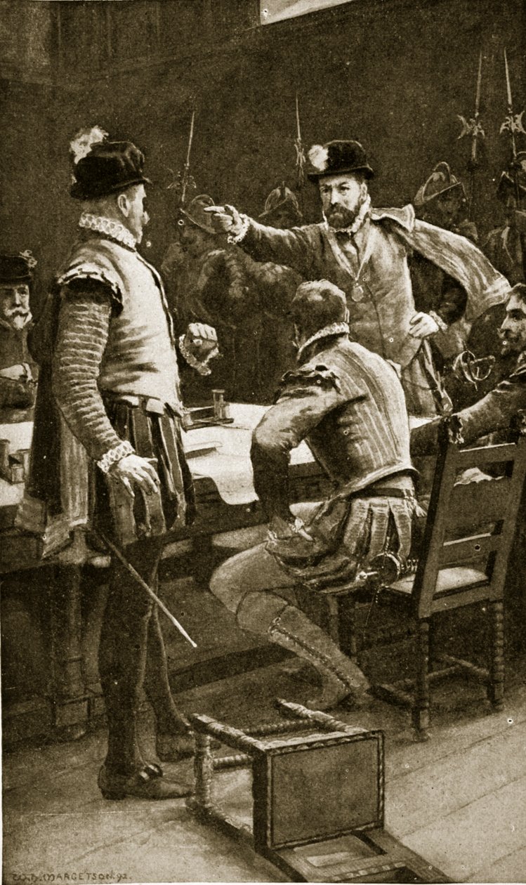 Regent Moray arresterar sina fiender, 1569, illustration från 