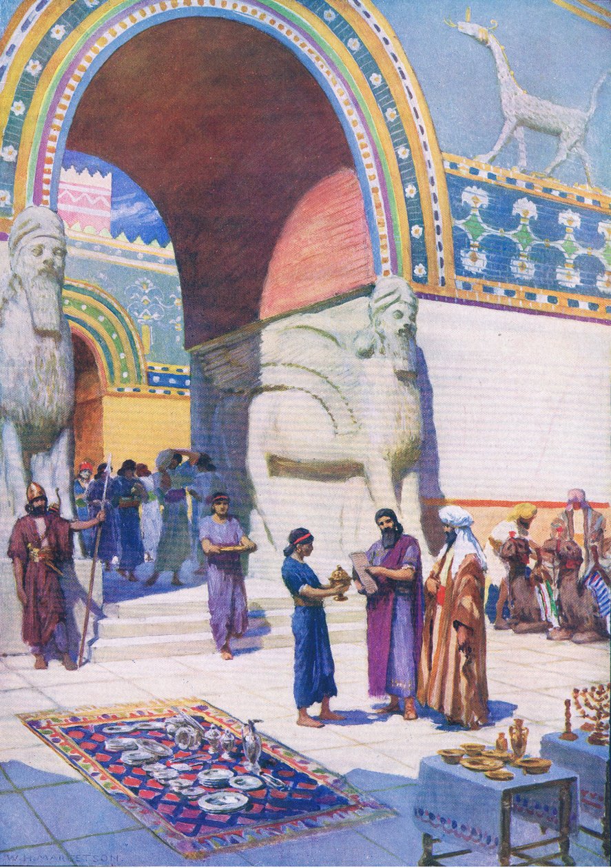 The end of the exil, från The Bible Picture Book utgiven av Thomas Nelson, c.1950 av William Henry Margetson