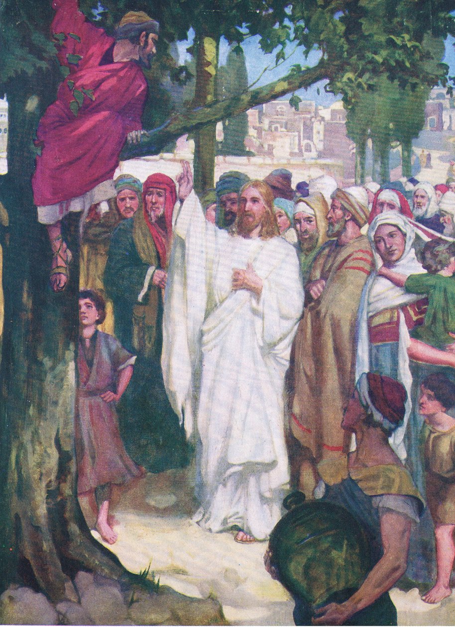 Zacchaeus, från The Bible Picture Book utgiven av Thomas Nelson, c.1950 av William Henry Margetson