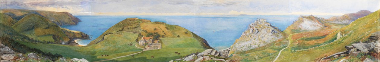 The Valley of the Rocks (wc och gouache förhöjd med vitt) av William Henry Millais