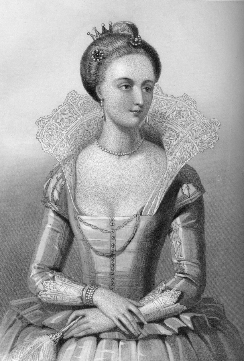 Anne av Danmark 1665-1714, drottninggemål till kung James I, 1851. av William Henry Mote